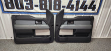Load image into Gallery viewer, 2009-2014 Ford F-150 XLT Super Cab Front Door Panel Set Black/ Grey OEM0