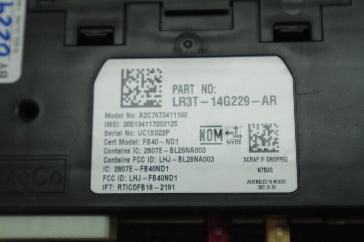 2021 Ford Mustang Bluetooth Wifi Control Module Unit LR3T-14G229-AR OEM