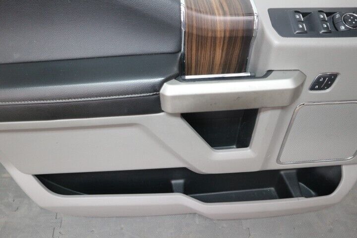 2015-2021 Ford F-150 Crew Cab Grey/ Wood Grain Door Panel Set OEM