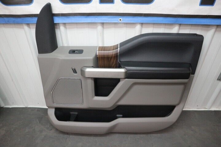 2015-2021 Ford F-150 Crew Cab Grey/ Wood Grain Door Panel Set OEM