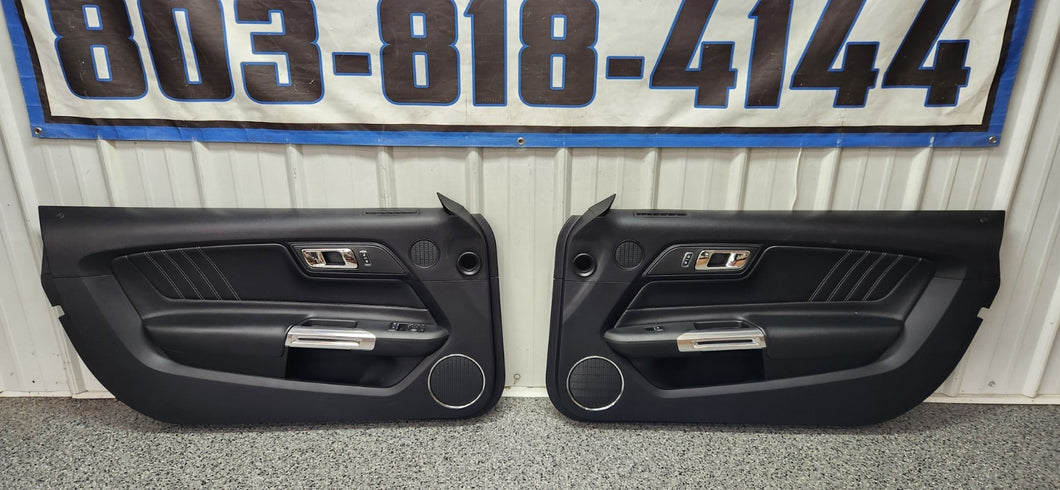 2015-2023 Ford Mustang GT V6 EcoBoost LH & RH Leather Insert Door Panel SET OEM