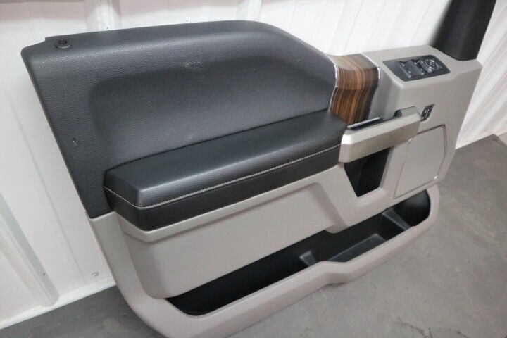 2015-2021 Ford F-150 Crew Cab Grey/ Wood Grain Door Panel Set OEM