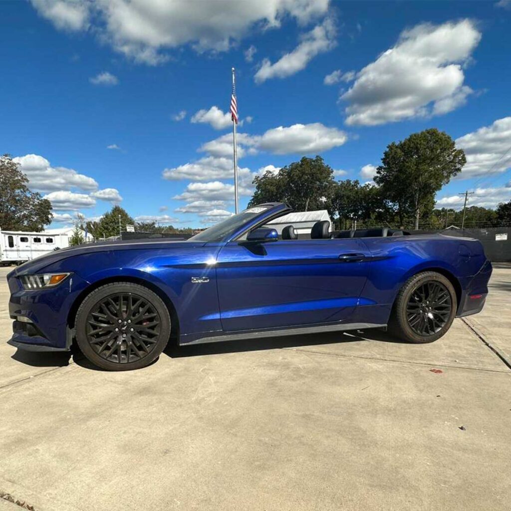 blue convertible 5.0 mustang